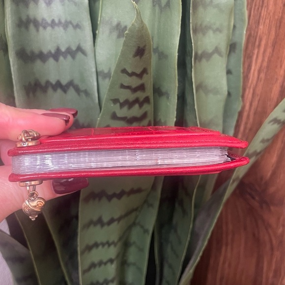 |Brighton|🍒Free🍒 Picture Holder in Lipstick Red Leather Croc with Purse Purchase - Picture 3 of 9